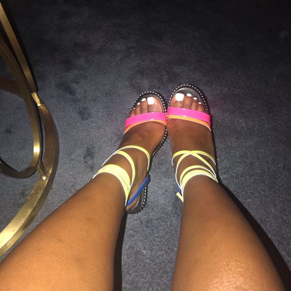 Neon colored heels